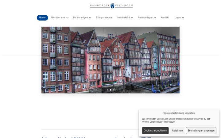 Screenshot of hamburgervermoegen.de