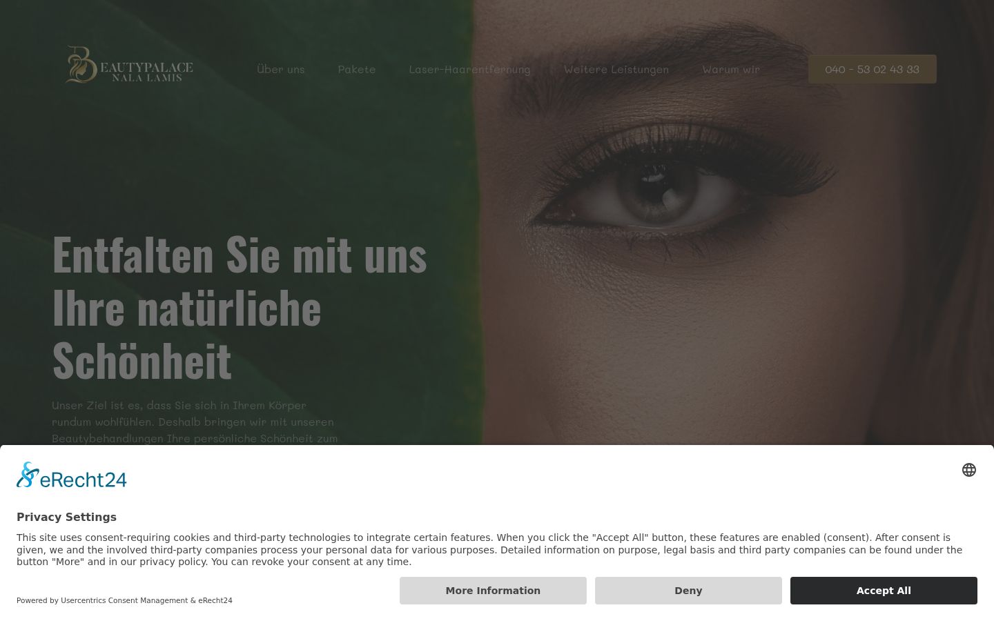 Screenshot del banner di consenso mostrato prima di qualsiasi interazione