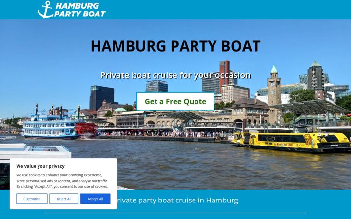 Screenshot of hamburgpartyboat.com