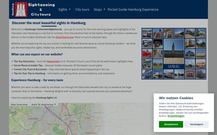 Screenshot of hamburgtouristguide.com