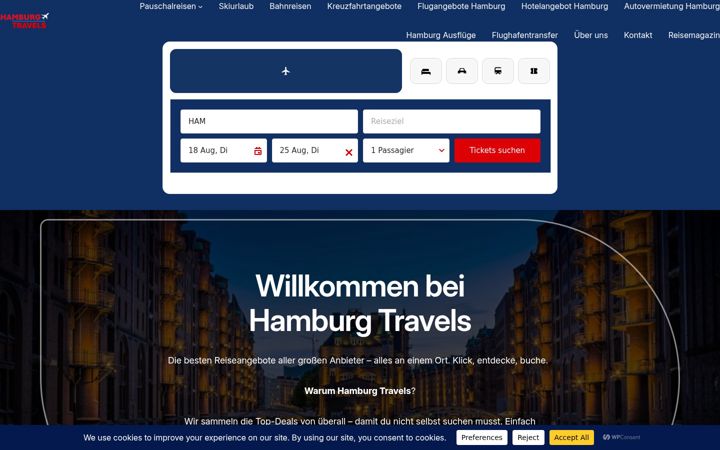 Screenshot of hamburgtravels.com