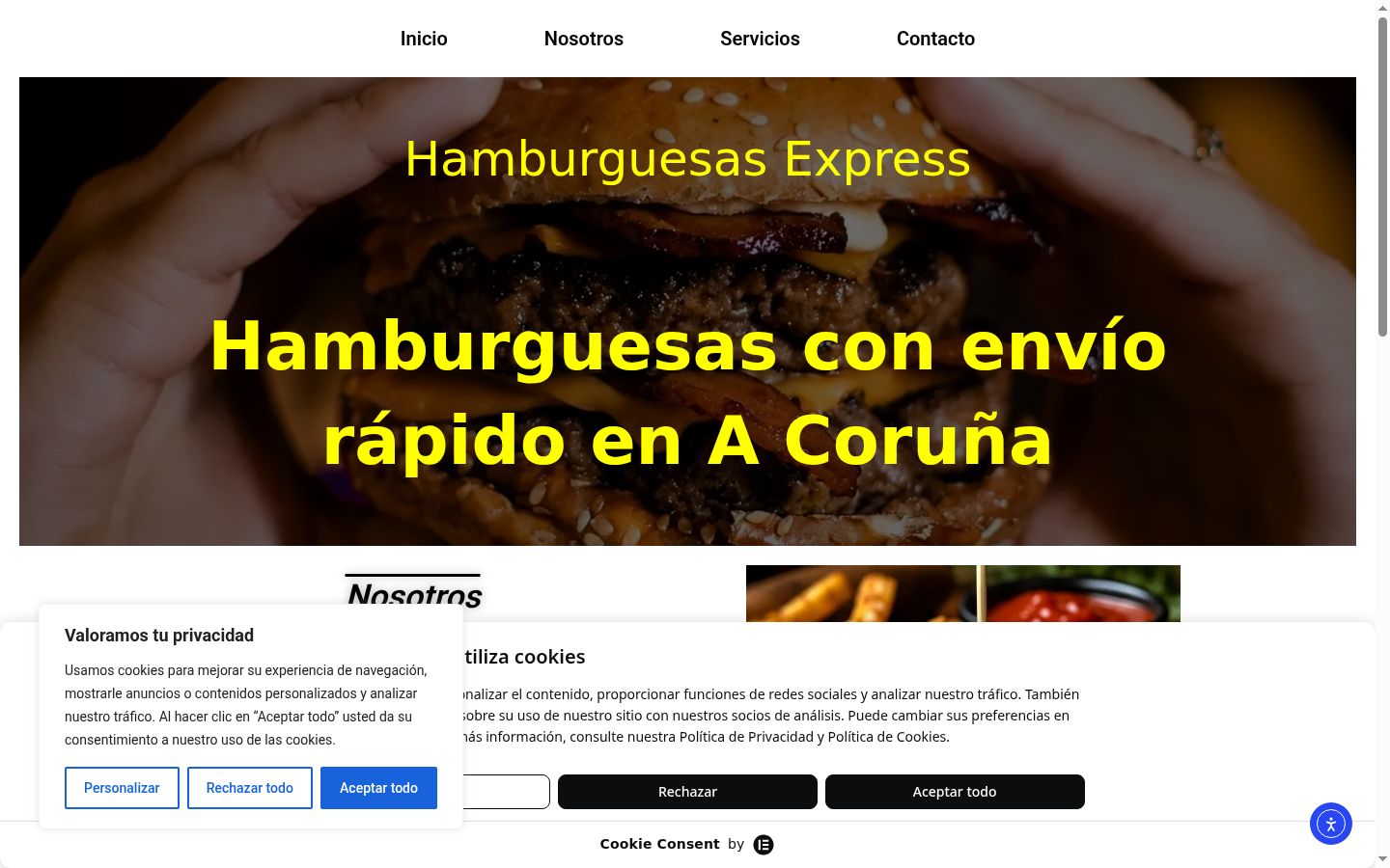 Screenshot van de toestemmingsbanner zoals getoond vóór enige interactie