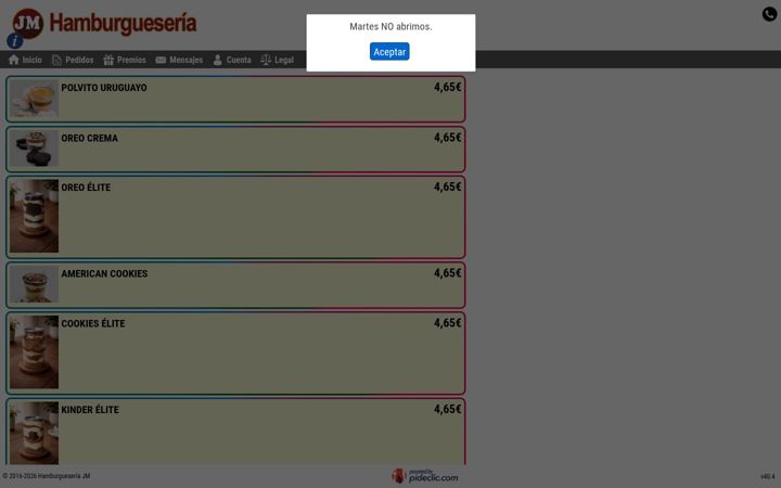 Screenshot of hamburgueseriajmonline.com