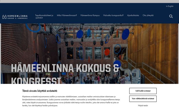 Screenshot of hameenlinnakongressi.fi