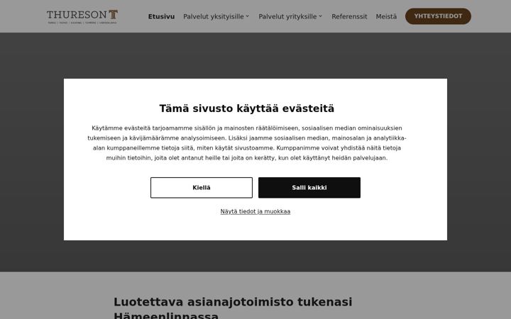 Screenshot of hameenlinnanasianajotoimisto.fi