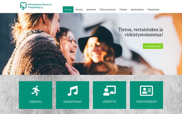 Screenshot of hameenlinnanreumayhdistys.fi