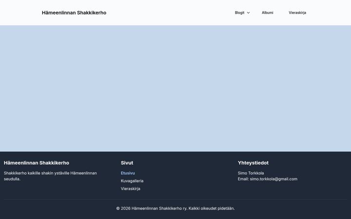 Screenshot of hameenlinnanshakkikerho.fi