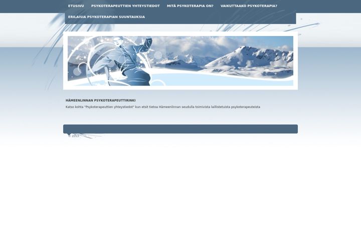 Screenshot of hameenlinnapsykoterapia.com