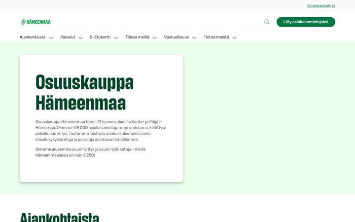 Screenshot of hameenmaa.fi