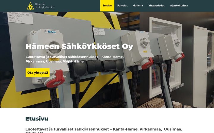 Skjermbilde av hameensahkoykkoset.fi