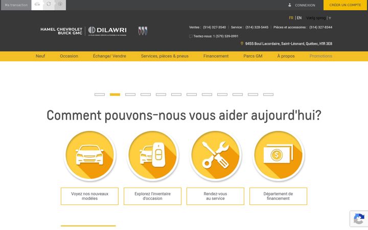 Screenshot of hamelchevrolet.ca