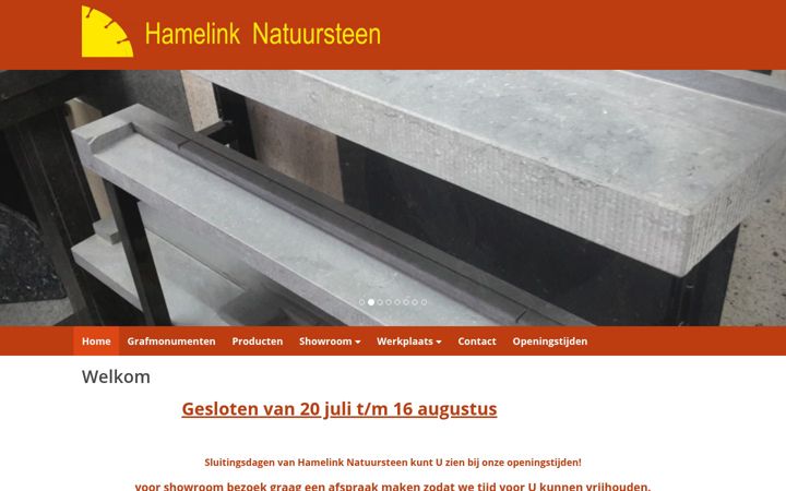 Screenshot of hamelinknatuursteen.nl