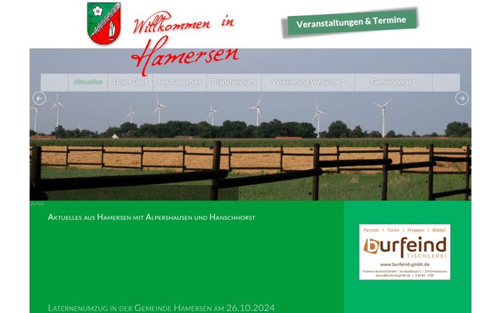Screenshot of hamersen.de