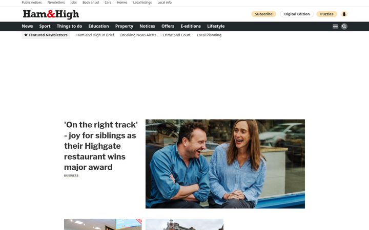 Screenshot of hamhigh.co.uk