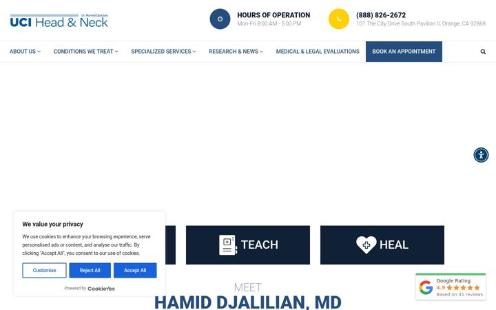 Screenshot of hamiddjalilianmd.com