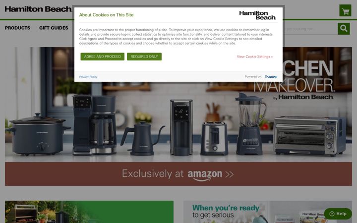 Screenshot of hamiltonbeach.com