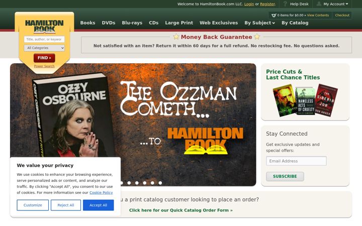 Screenshot of hamiltonbook.com