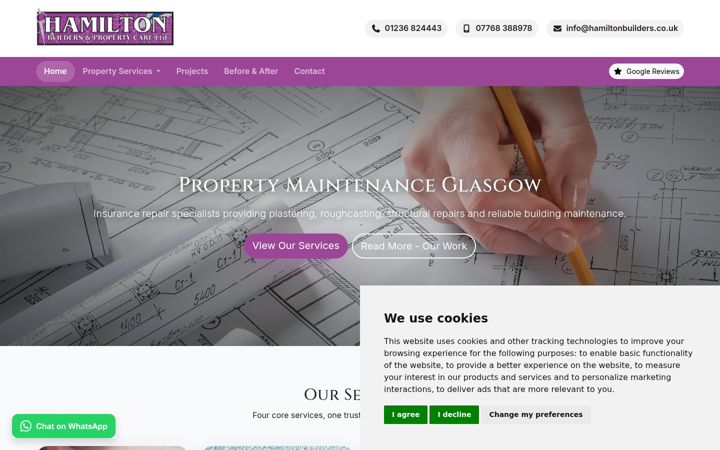 Screenshot of hamiltonbuilders.co.uk