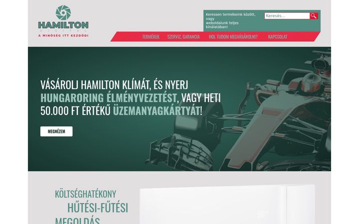 Screenshot of hamiltonklima.hu
