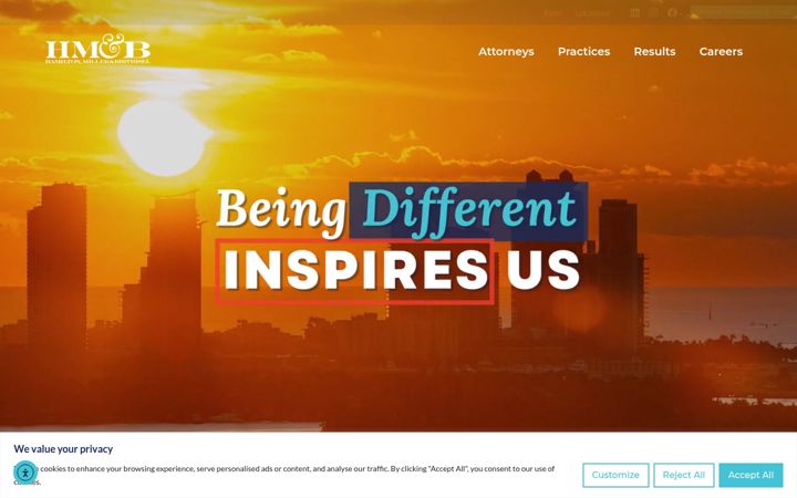 Screenshot of hamiltonmillerlaw.com