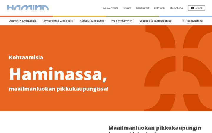 Screenshot ta' hamina.fi
