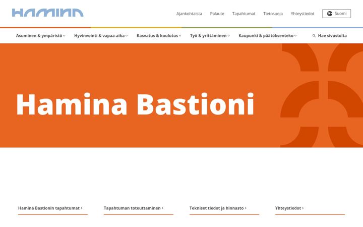 Screenshot of haminabastioni.fi