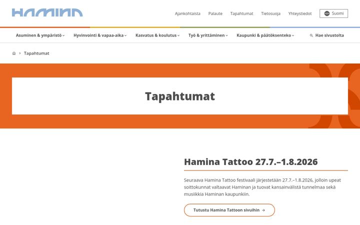 Screenshot of haminafestivals.fi