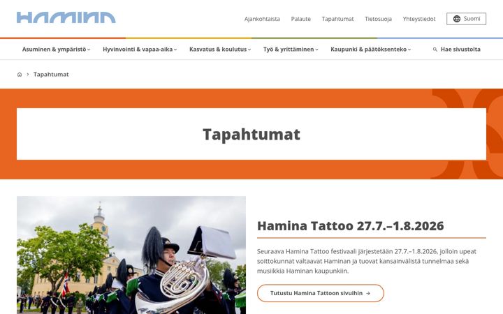 Screenshot of haminafestivaltown.fi