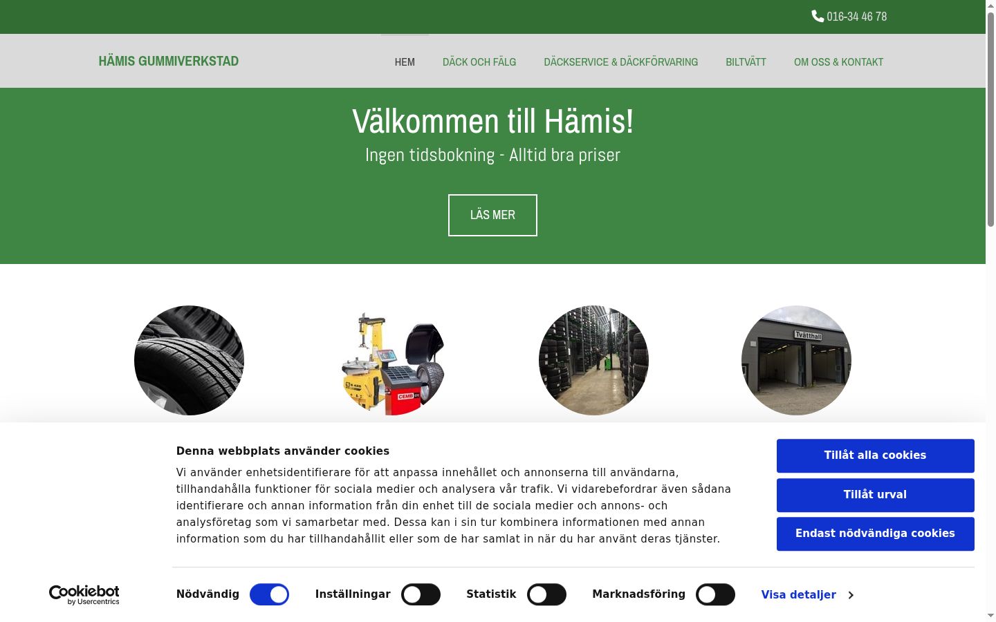Skærmbillede af samtykkebanneret, som det blev vist før nogen interaktion