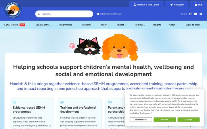 Screenshot of hamishandmilo.org