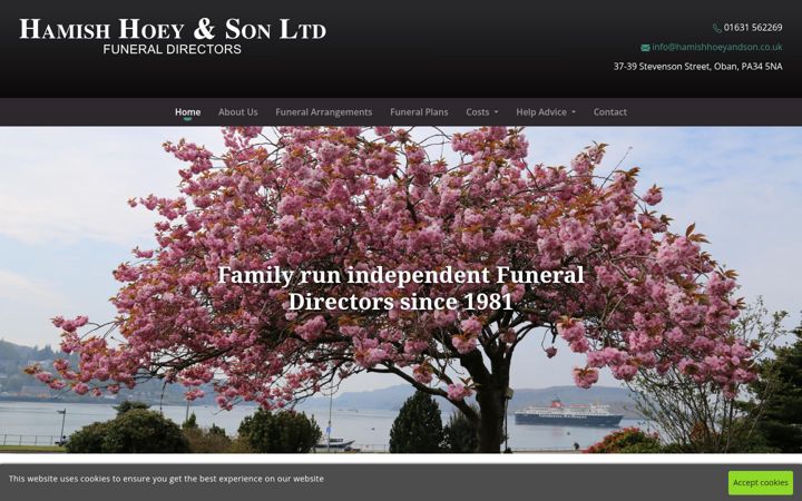 Screenshot of hamishhoeyandson.co.uk