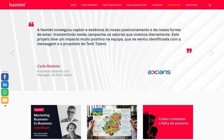 Screenshot of hamlet.com.pt
