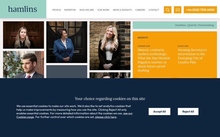 Screenshot of hamlins.com