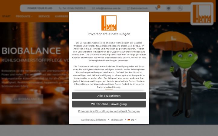 Screenshot of hamma-uwt.de