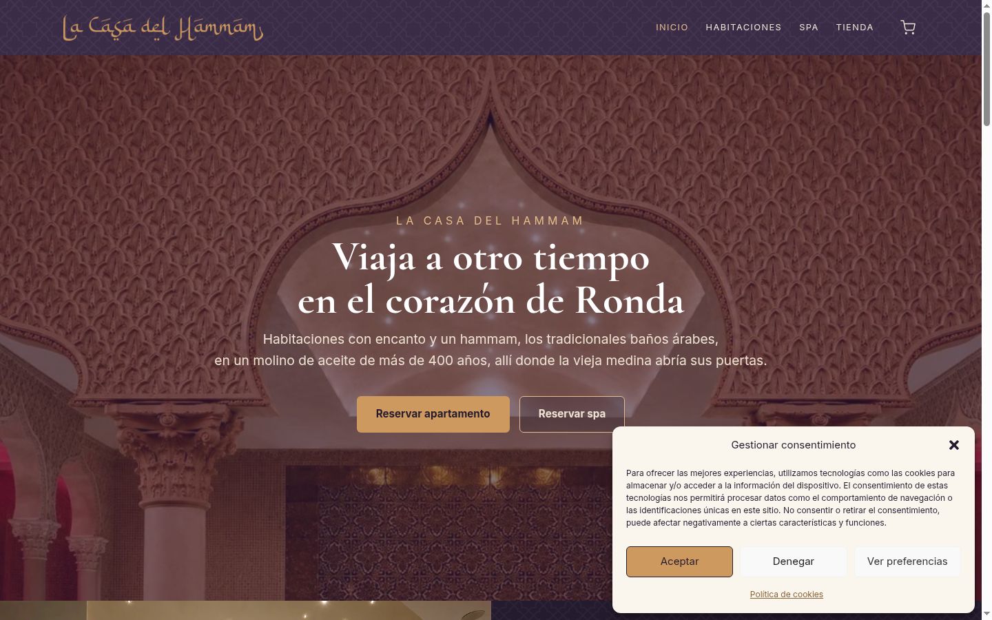 Screenshot of the consent banner shown before any interaction