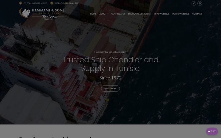 Screenshot of hammamishipsupply.tn
