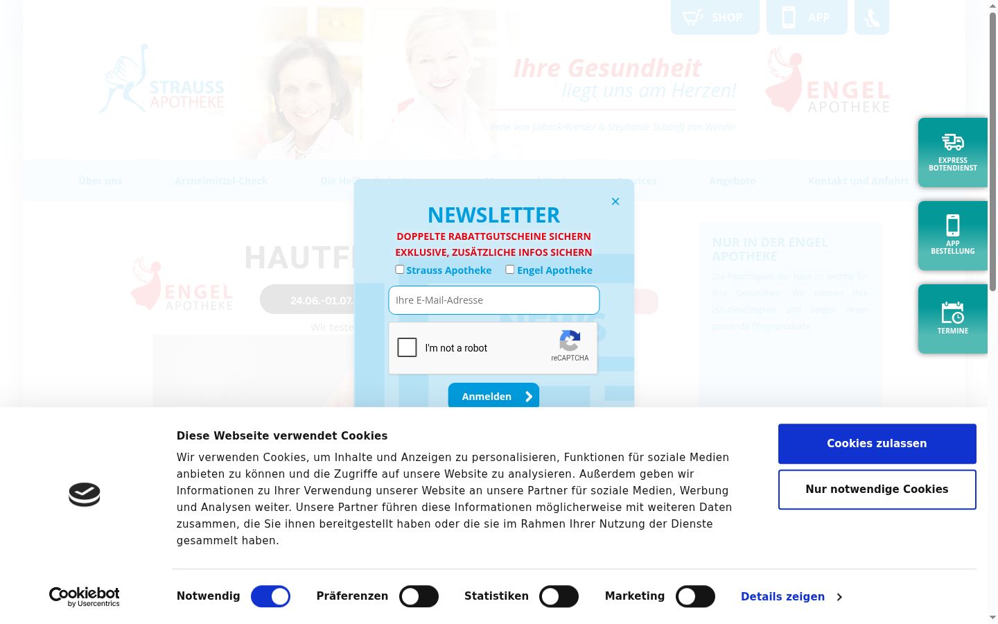 Screenshot of the consent banner shown before any interaction