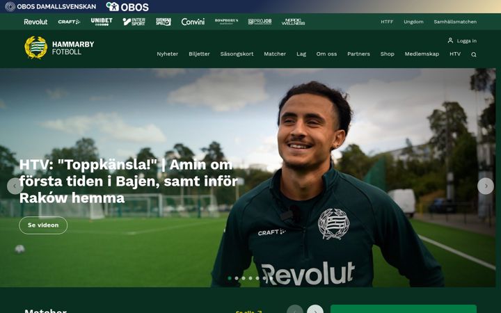 Screenshot of hammarbyfotboll.se
