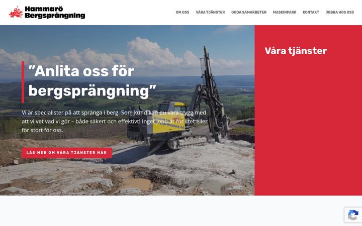 Screenshot of hammarobergsprangning.se