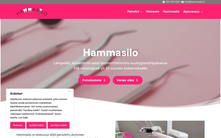 Screenshot of hammasilo.fi