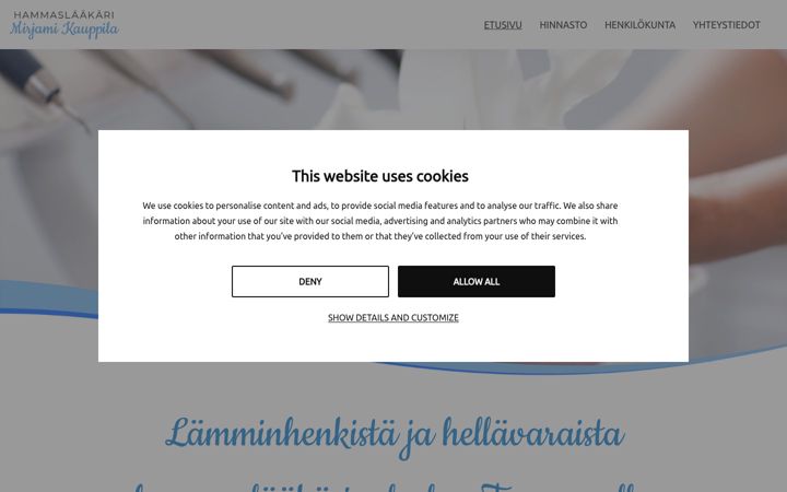 Screenshot ta' hammaslaakarikauppila.fi