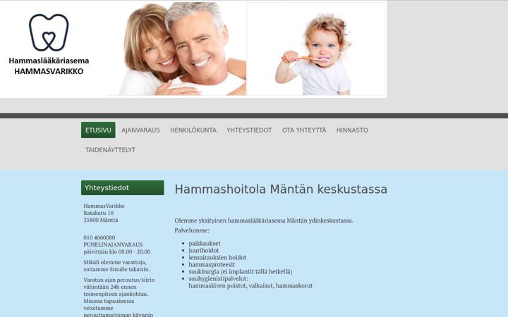 Screenshot of hammaslaakarimantta.com