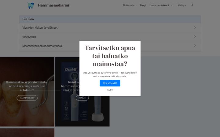 Screenshot of hammaslaakarini.fi