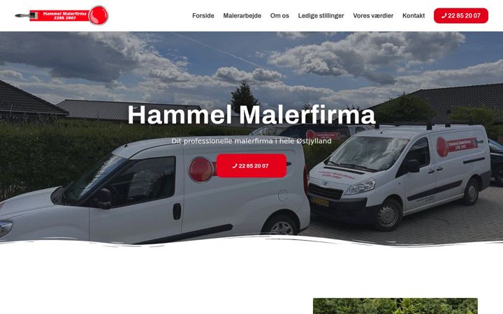 Screenshot of hammelmalerfirma.dk