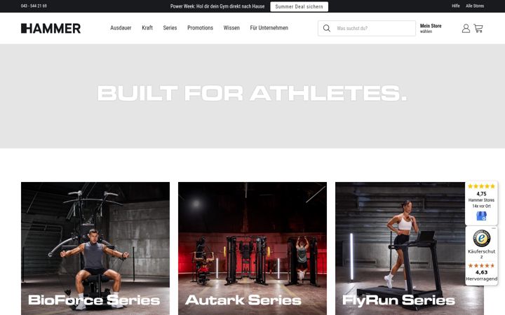 Screenshot of hammer-fitness.ch