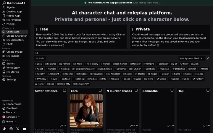 Screenshot of hammerai.com