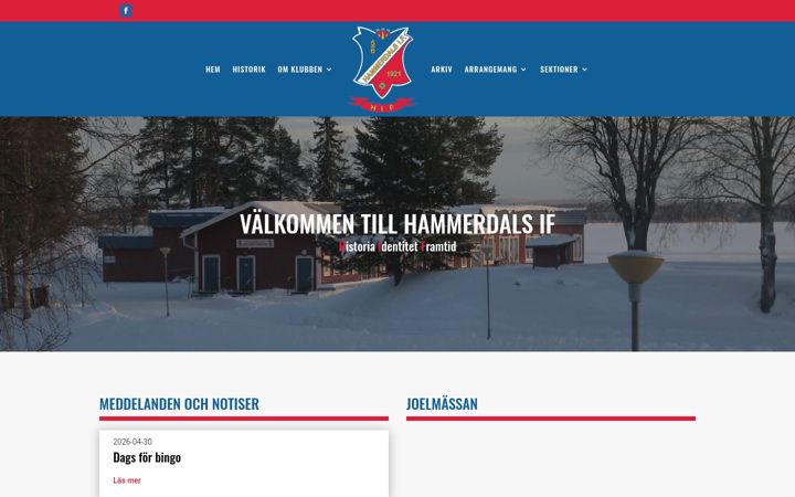 Screenshot of hammerdalsif.se