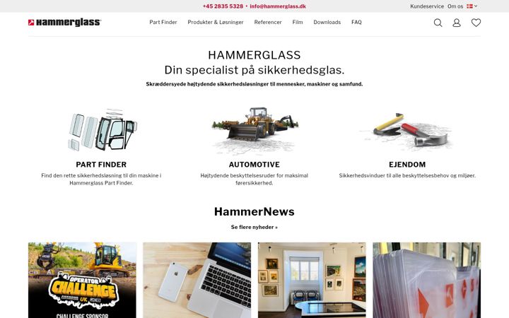 Screenshot of hammerglass.dk