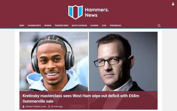 Skærmbillede af hammers.news