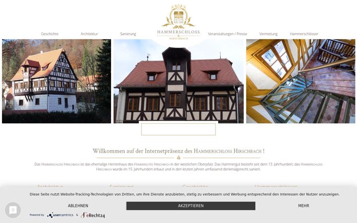 Screenshot of hammerschloss-hirschbach.de